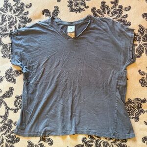 Soft V-Neck Short Sleeve Tee - Slate Blue